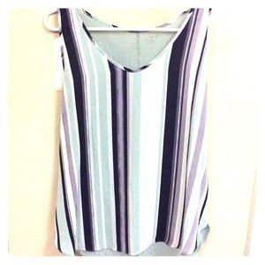 Asymmetrical striped blouse